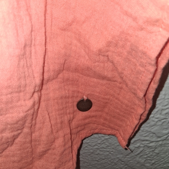 Crowned Free Relaxed Button Down Gauze 100% Cotton Oversized Tunic NWOT 2X - Picture 8 of 8